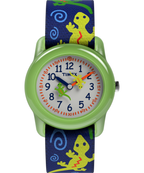 TIMEX TIME MACHINES® 29mm Green Gecko Elastic Fabric Kids Watch