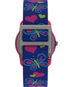 TIMEX TIME MACHINES® 29mm Butterflies and Hearts Blue Elastic Fabric Kids Watch