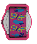 TIMEX TIME MACHINES® 29mm Butterflies and Hearts Blue Elastic Fabric Kids Watch