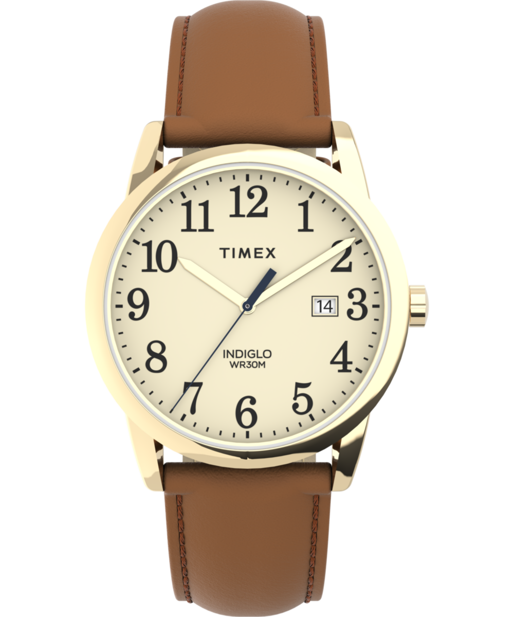 Easy Reader® Color Pop 38mm Leather Strap Watch