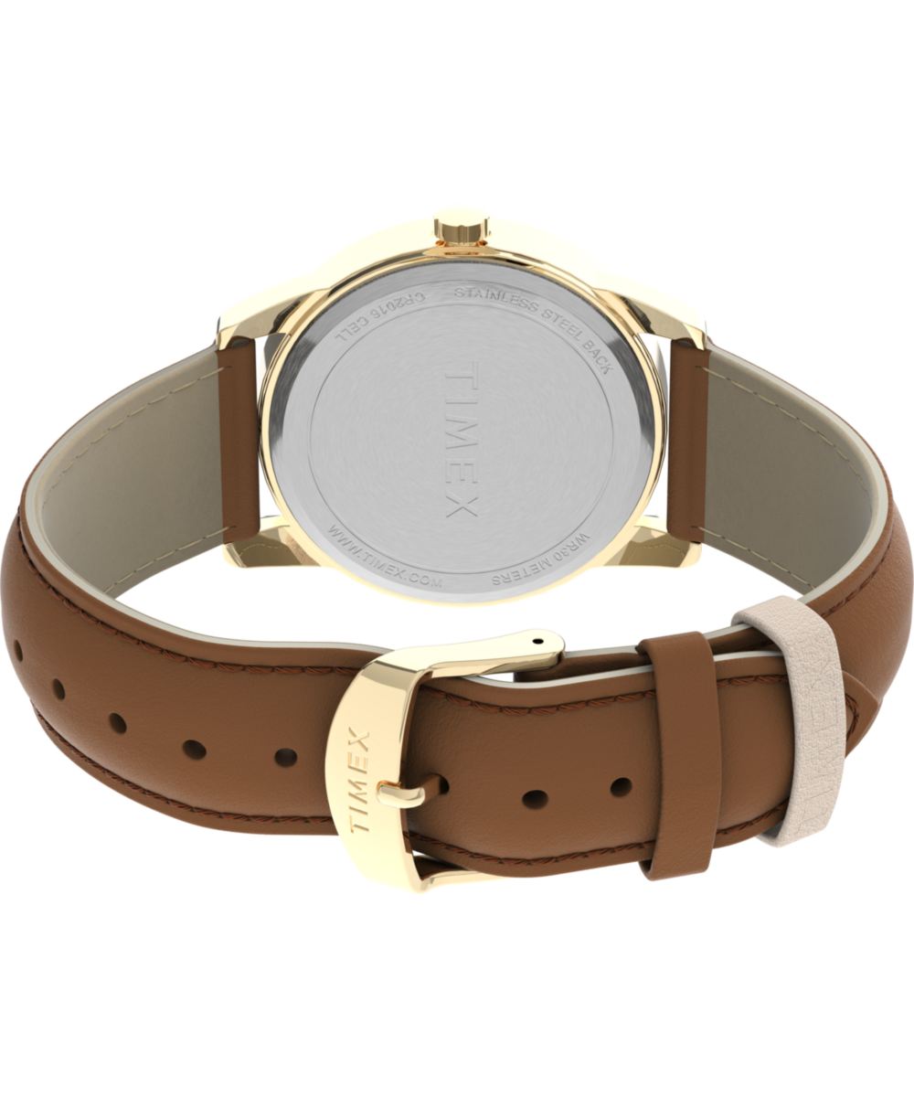 Easy Reader® Color Pop 38mm Leather Strap Watch