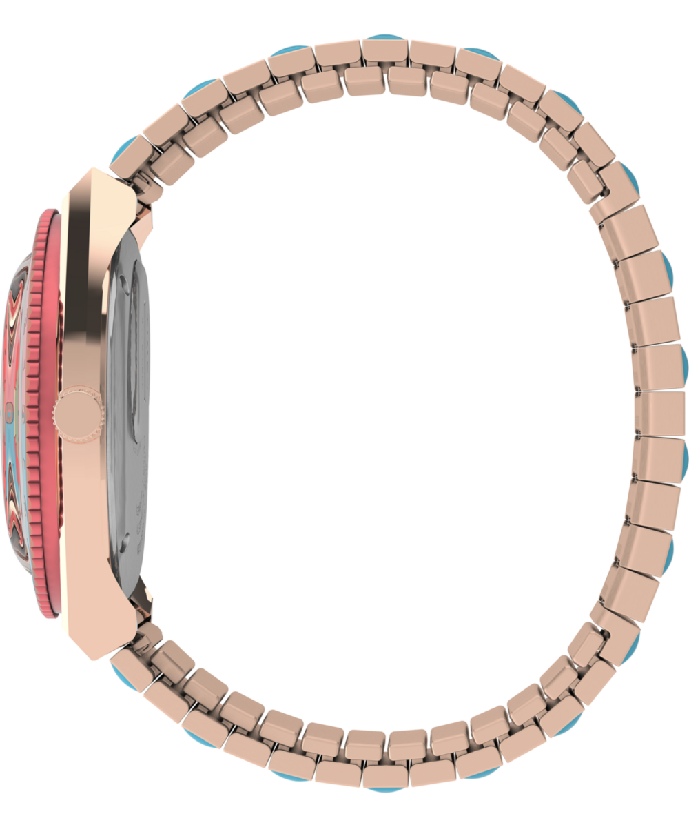 Q Timex Malibu 36mm Stainless Steel Expansion Band Watch