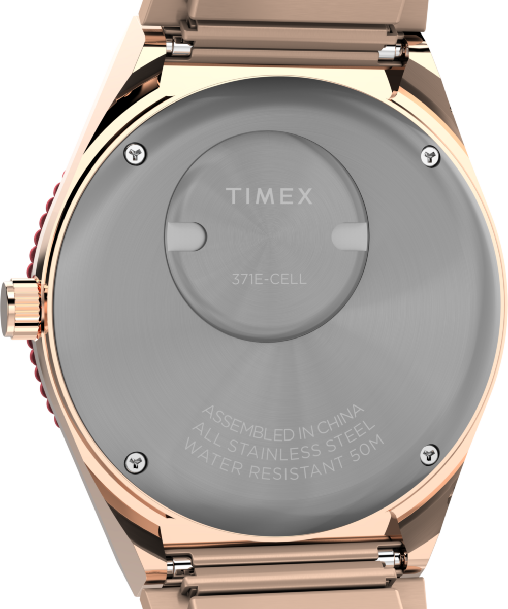 Q Timex Malibu 36mm Stainless Steel Expansion Band Watch