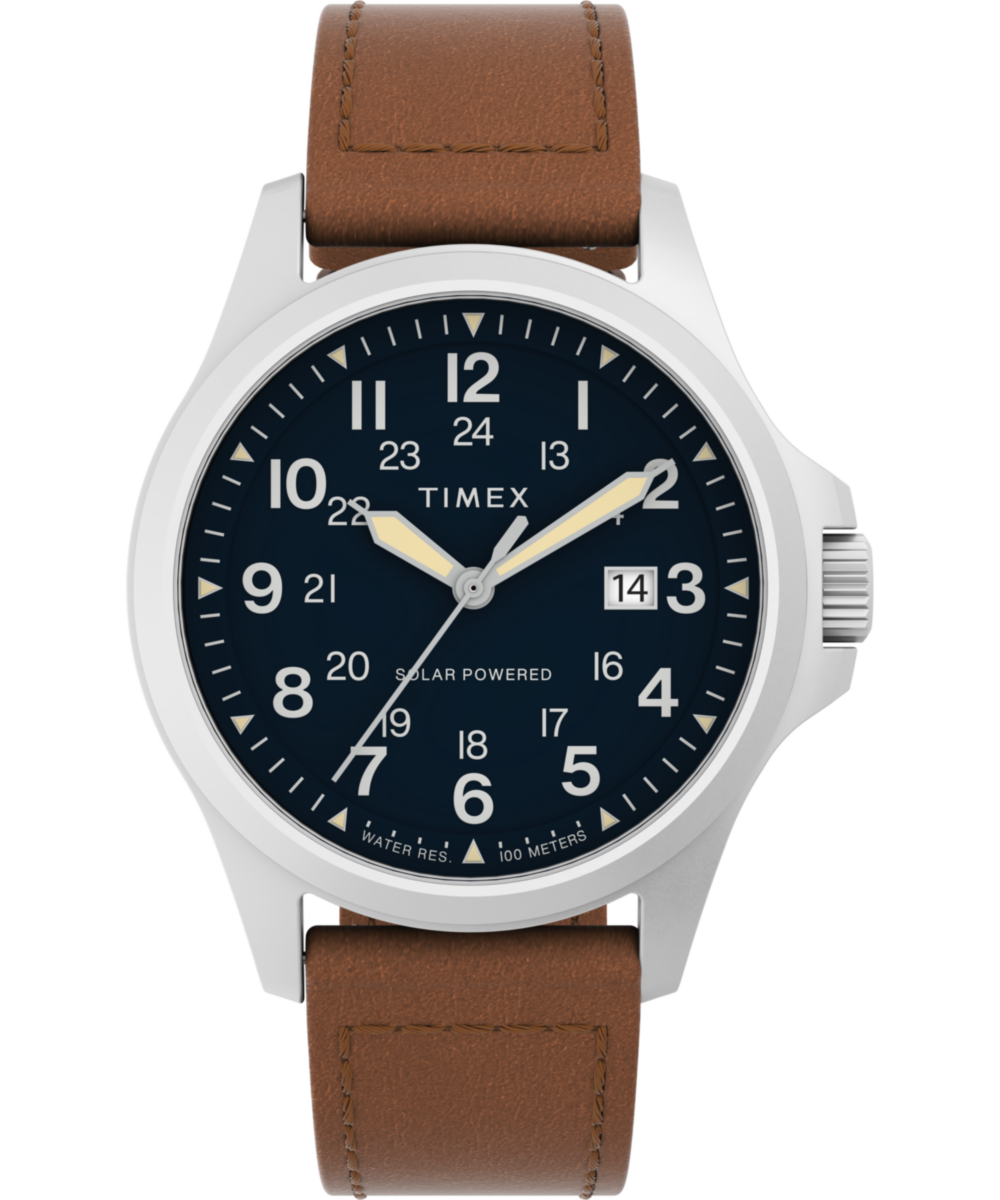 Expedition Field Post Solar 41mm Eco-Friendly Leather Strap Watch