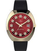 Q Timex 1972 Reissue 43x39mm Leather Strap Watch