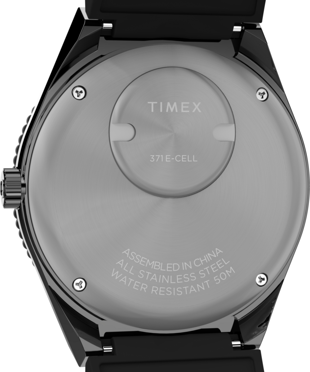 Q Timex GMT 38mm Synthetic Rubber Strap Watch