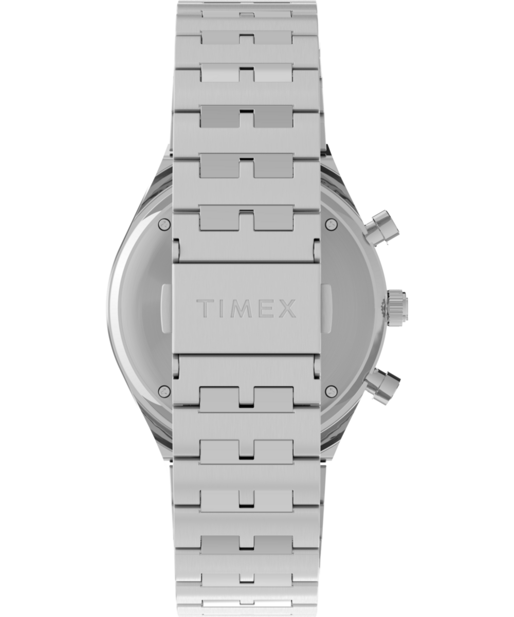 Q Timex Chronograph 40mm Stainless Steel Bracelet Watch