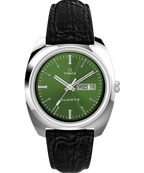 Q Timex 1978 Day/Date 37.5mm Leather Strap Watch