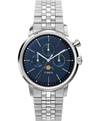 Marlin® Moon Phase 40mm Stainless Steel Bracelet Watch