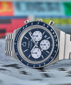 Q Timex Chronograph 40mm Stainless Steel Bracelet Watch