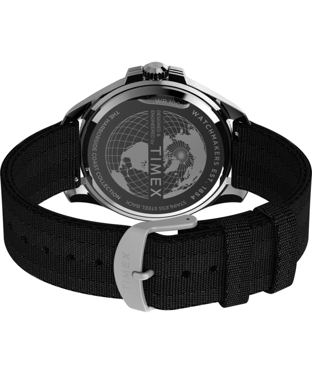 Harborside Coast 44mm Recycled Fabric Strap Watch 