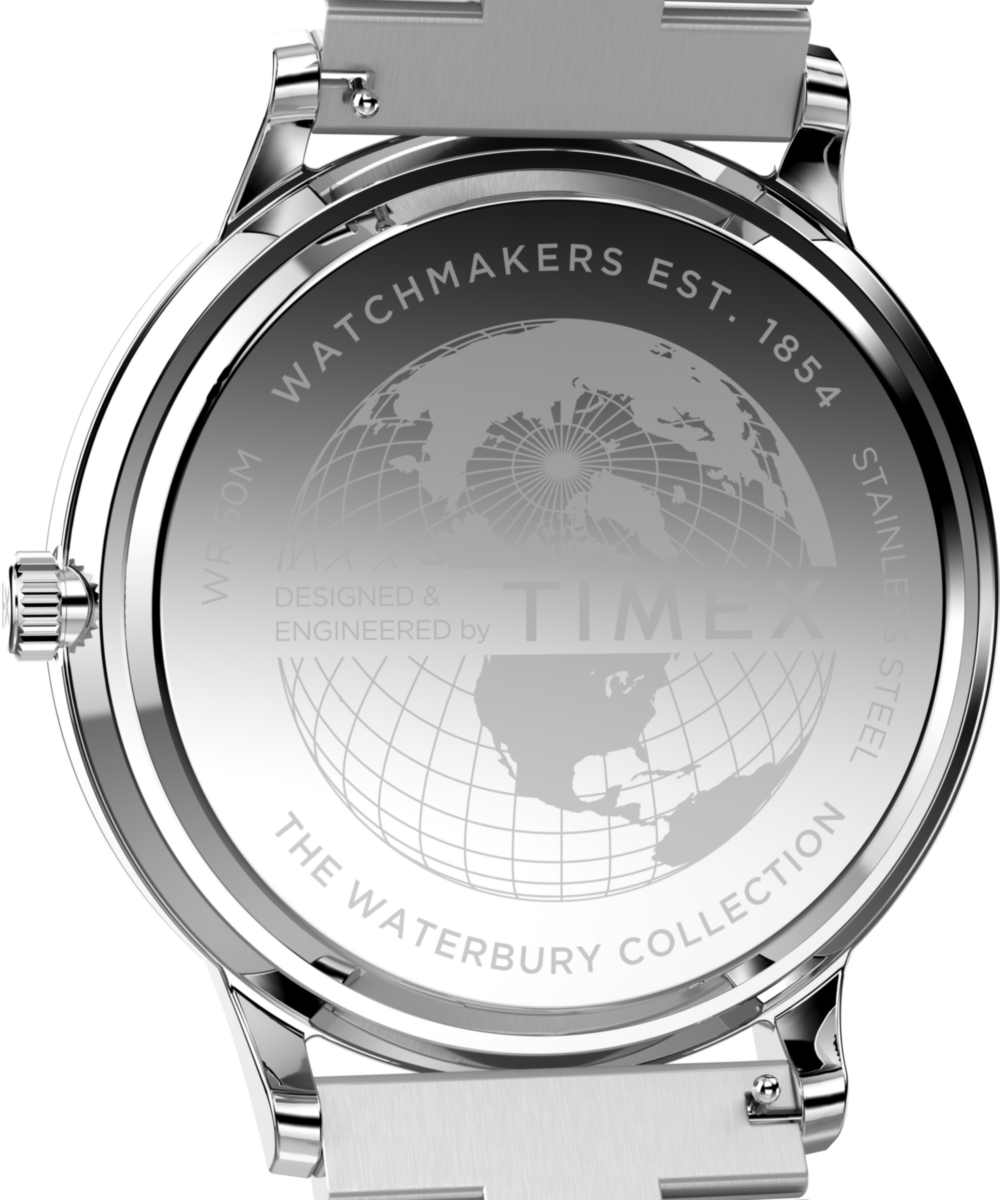 Waterbury Classic Moon Phase 40mm Stainless Steel Bracelet Watch 