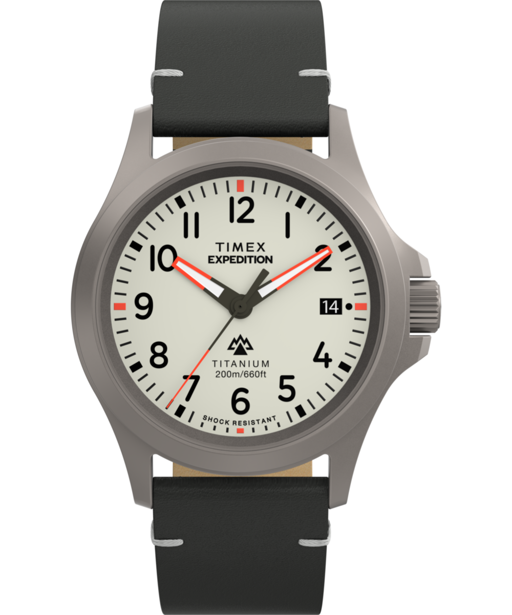 Expedition Titanium 38mm Leather Strap Watch 