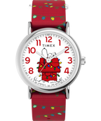 Timex x Peanuts Weekender Holiday 38mm Fabric Strap Watch