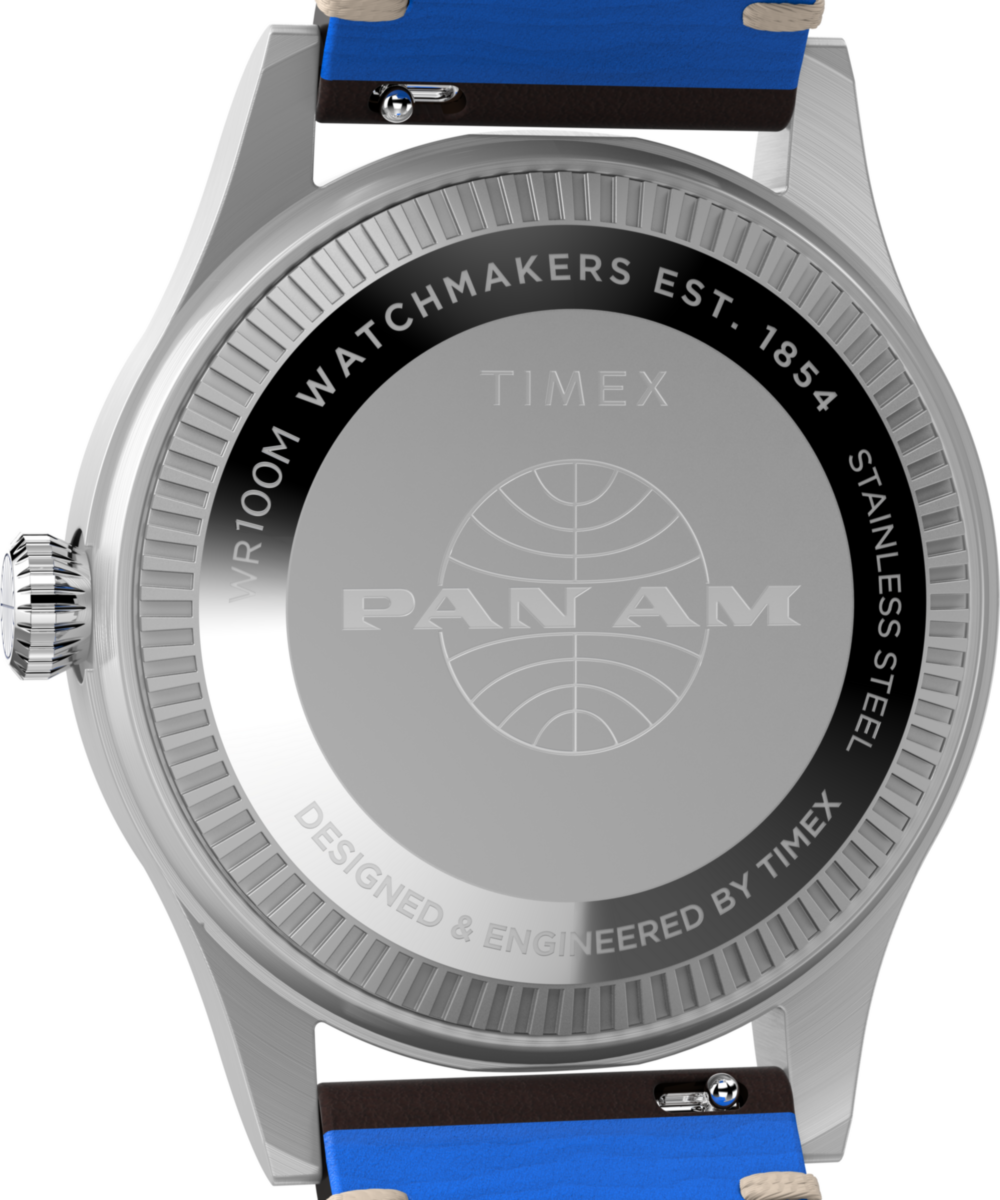 Timex Waterbury GMT x Pan Am® 39mm Leather Strap Watch