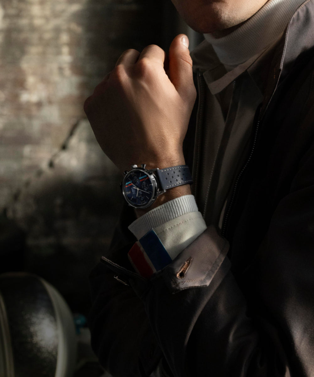 Marlin® Chronograph Tachymeter 40mm Leather Strap Watch