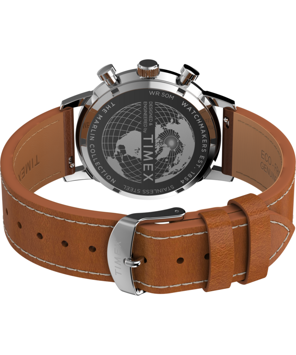 Marlin® Chronograph Tachymeter 40mm Leather Strap Watch