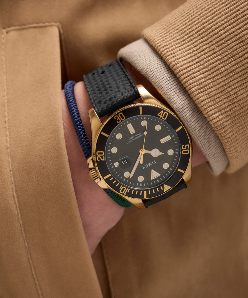 Harborside Coast 44mm Synthetic Rubber Strap Watch