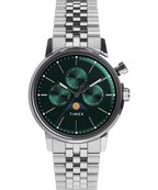 Marlin® Moon Phase Multifunction 40mm Stainless Steel Bracelet Watch