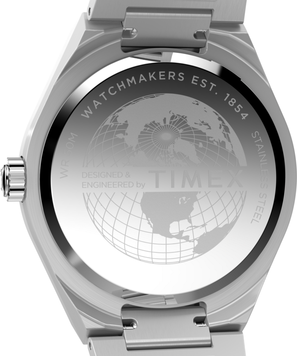 Q Timex® Continental GMT 39mm Stainless Steel Bracelet Watch