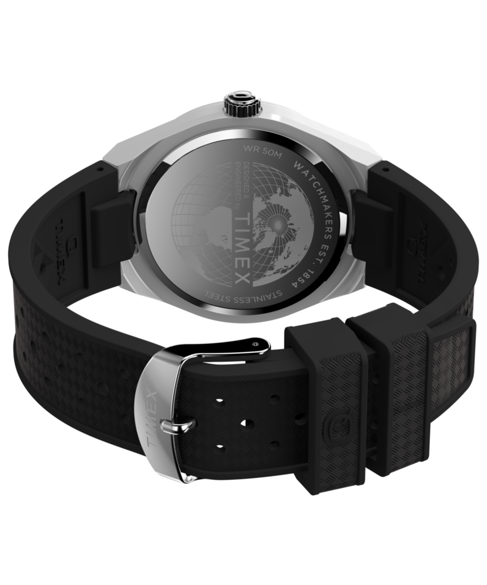 Q Timex® Continental GMT 39mm Synthetic Rubber Strap Watch 