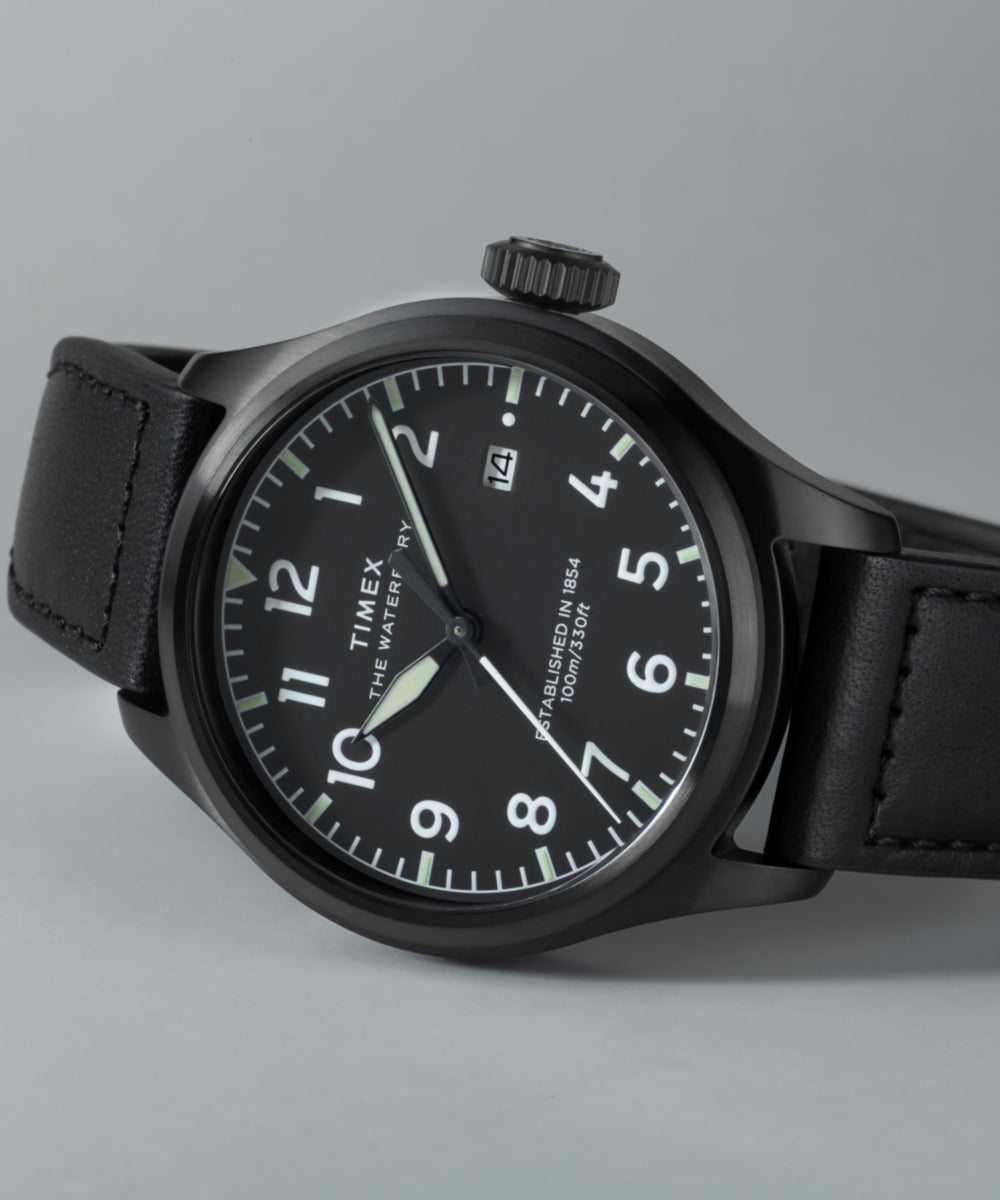 Waterbury Ace 41mm Leather Strap Watch