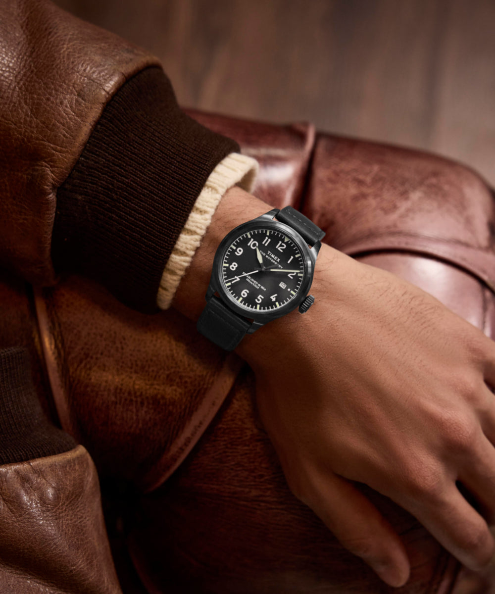 Waterbury Ace 41mm Leather Strap Watch