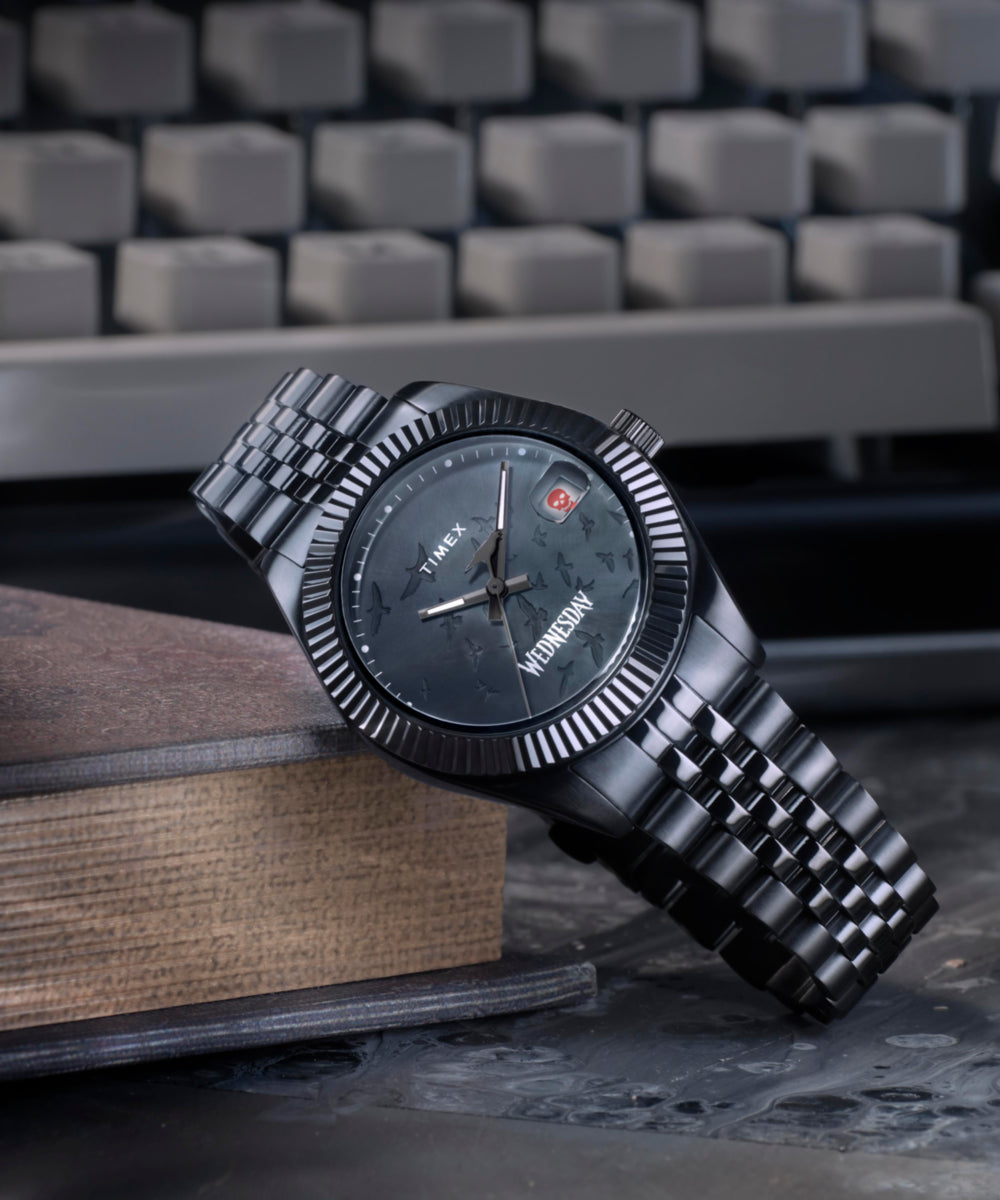 Timex x Wednesday Timex Legacy 36mm Stainless Steel Bracelet Watch