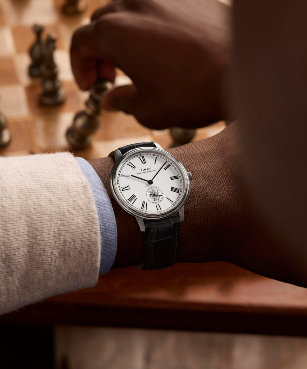 Waterbury Metropolitan Sub-Second 39mm Leather Strap Watch 