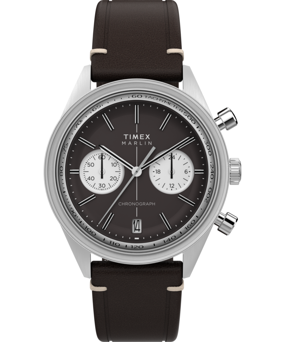 Marlin® Jet Quartz Chronograph 40mm Leather Strap Watch