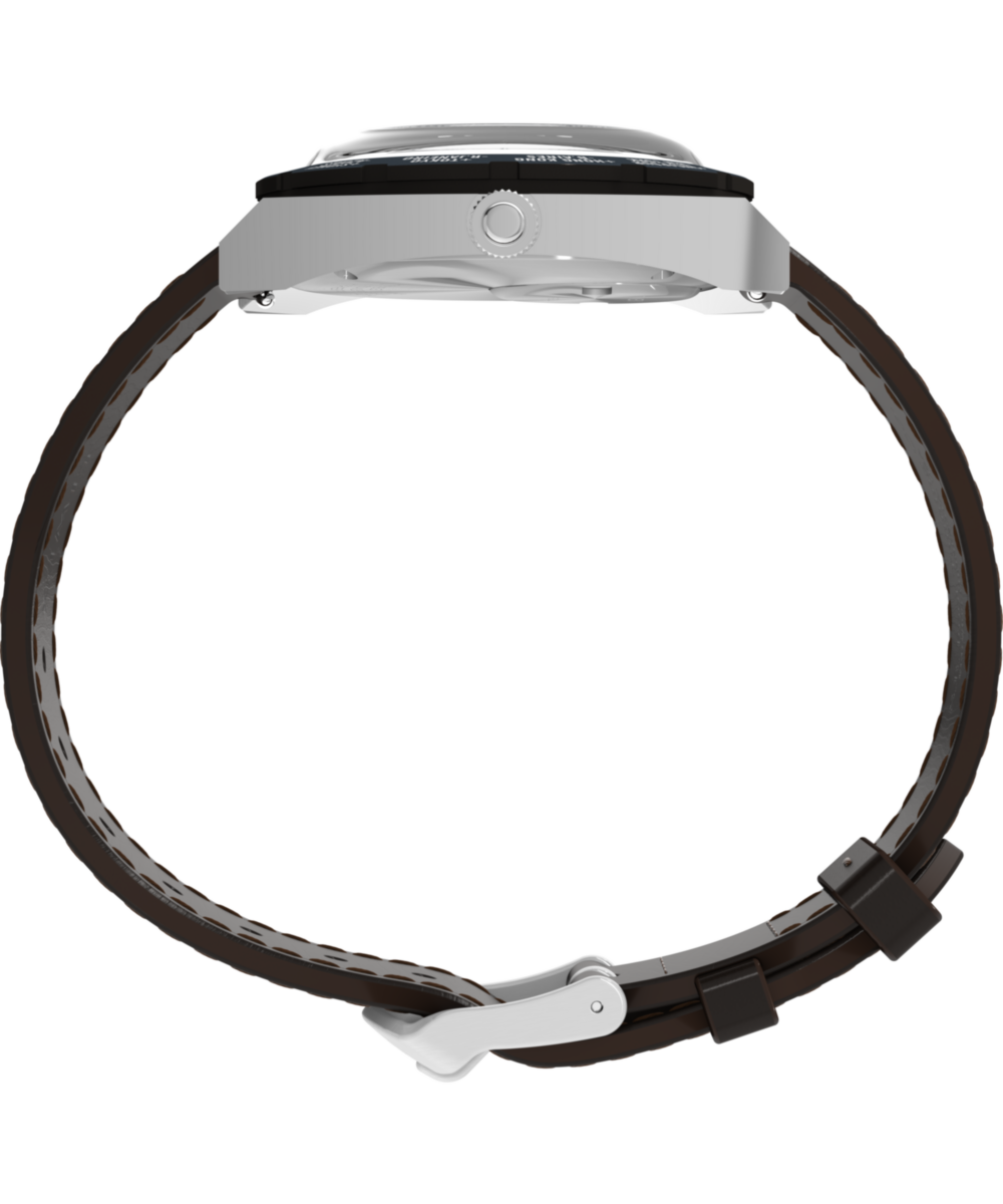 Q Timex® 1972 World Time 39mm Leather Strap Watch