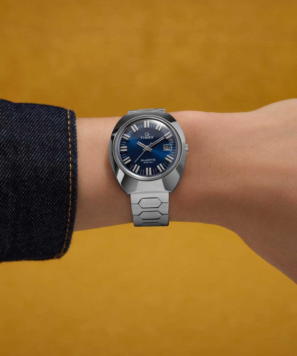 Q Timex® 1972 Time Machine Reissue 39mm Stainless Steel Bracelet Watch