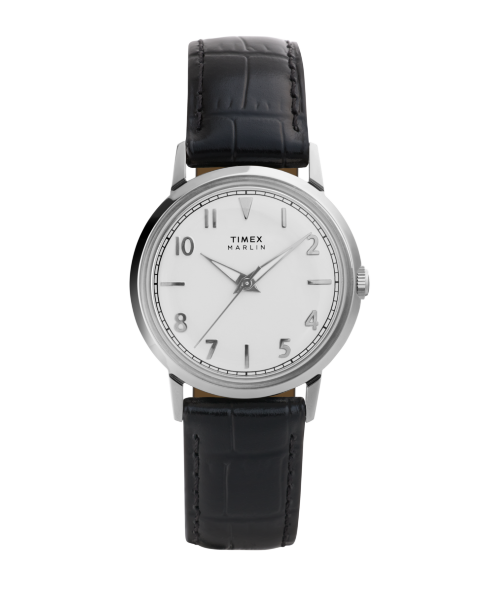 Marlin® Quartz 34mm Leather Strap Watch