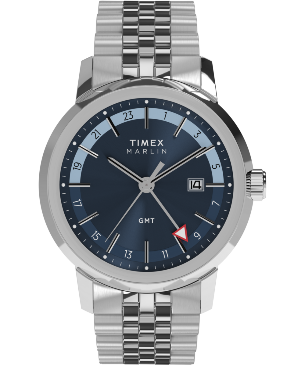 Marlin® Quartz GMT 40mm Stainless Steel Bracelet Watch
