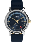 Marlin® Quartz GMT 40mm Leather Strap Watch