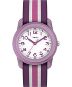 TIMEX TIME MACHINES® 29mm Purple Stripe Elastic Fabric Kids Watch