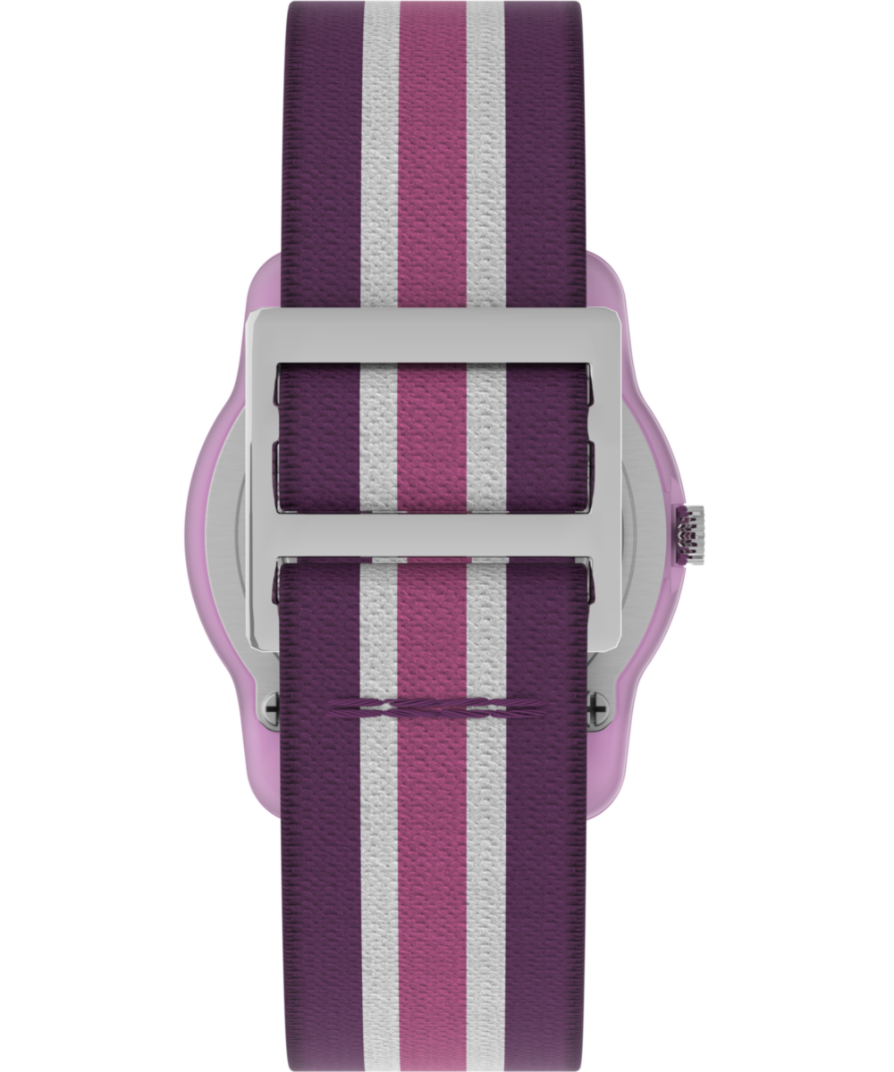 TIMEX TIME MACHINES® 29mm Purple Stripe Elastic Fabric Kids Watch